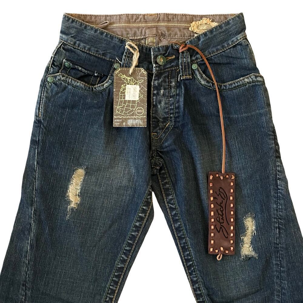 Stitch's Y2K Nebraska Flare Wide Leg Button Fly Buffalo Nickel Jeans Size 28 NWT - Picture 3 of 9
